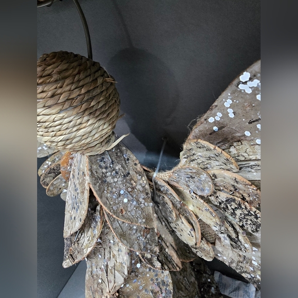 Pottery Barn Rustic Angel Ornament - Brown and Silver - Picture 3 of 6